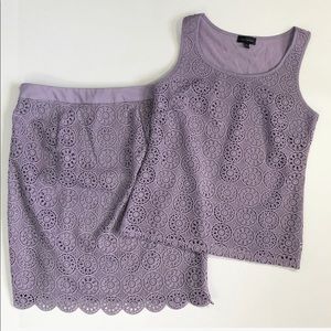 The Limited Lavender Lace Two Piece Skirt Set